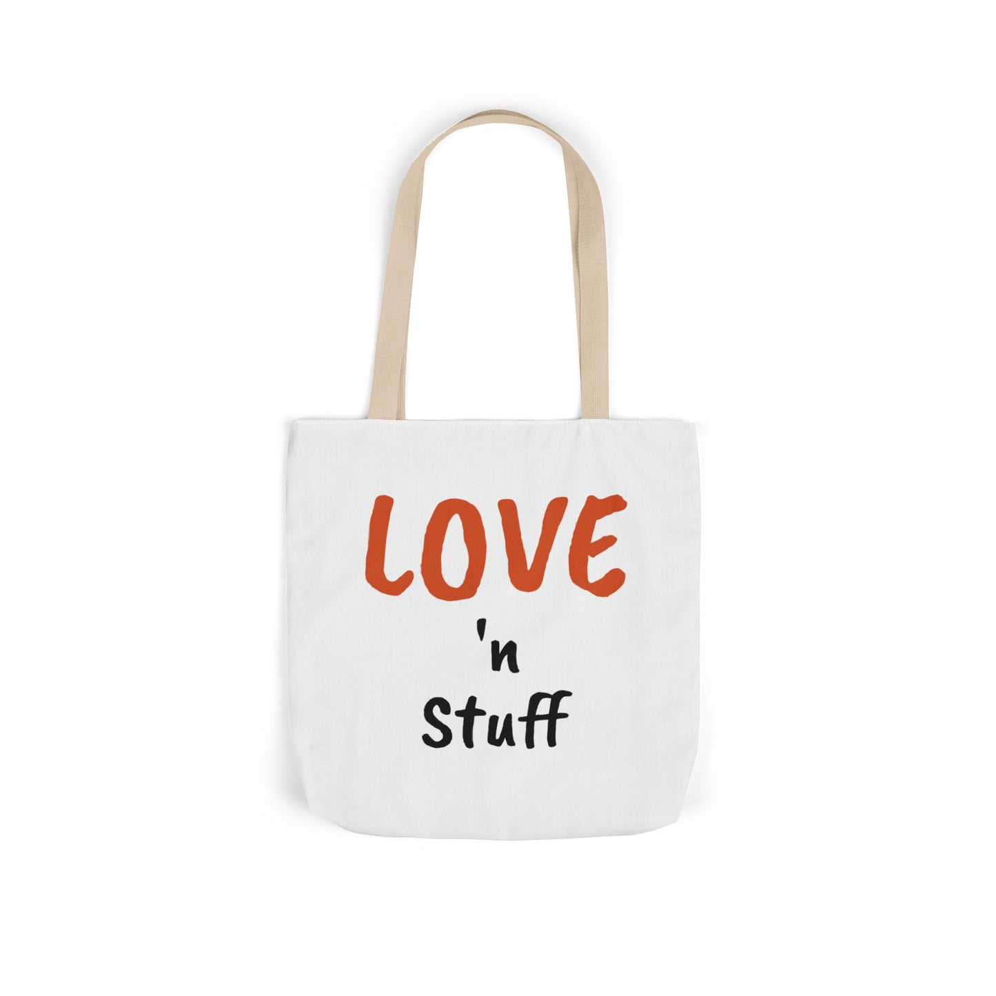 Love 'n Stuff Canvas Tote Bag with 5 Color Straps