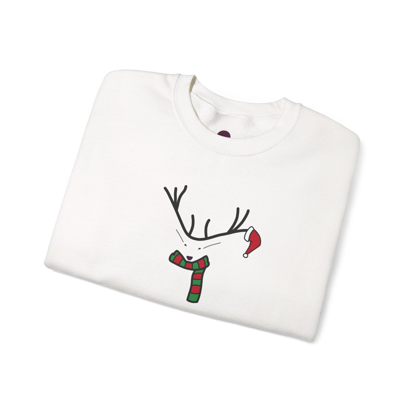 Cute Reindeer Christmas Sweatshirt — Cute Festive Reindeer Holiday Crewneck