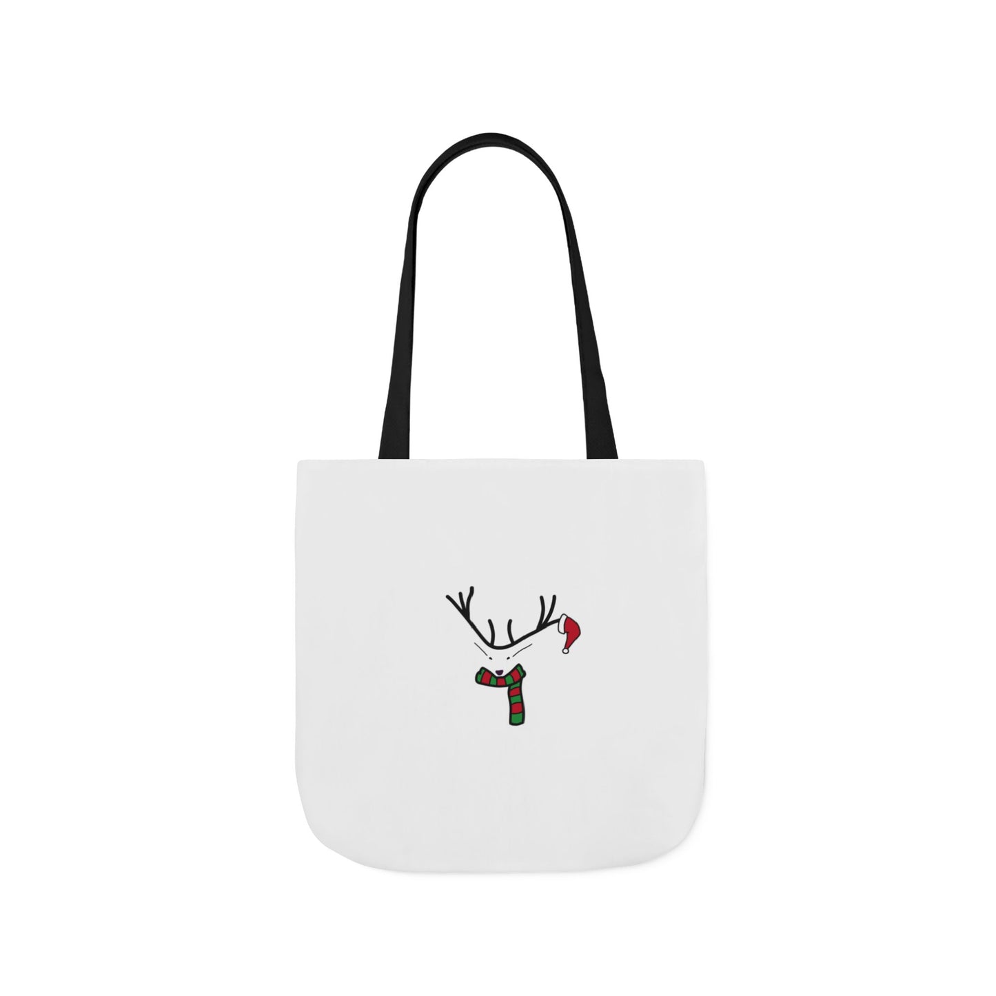 Canvas Tote - Minimal Christmas Reindeer with Scarf & Santa Hat