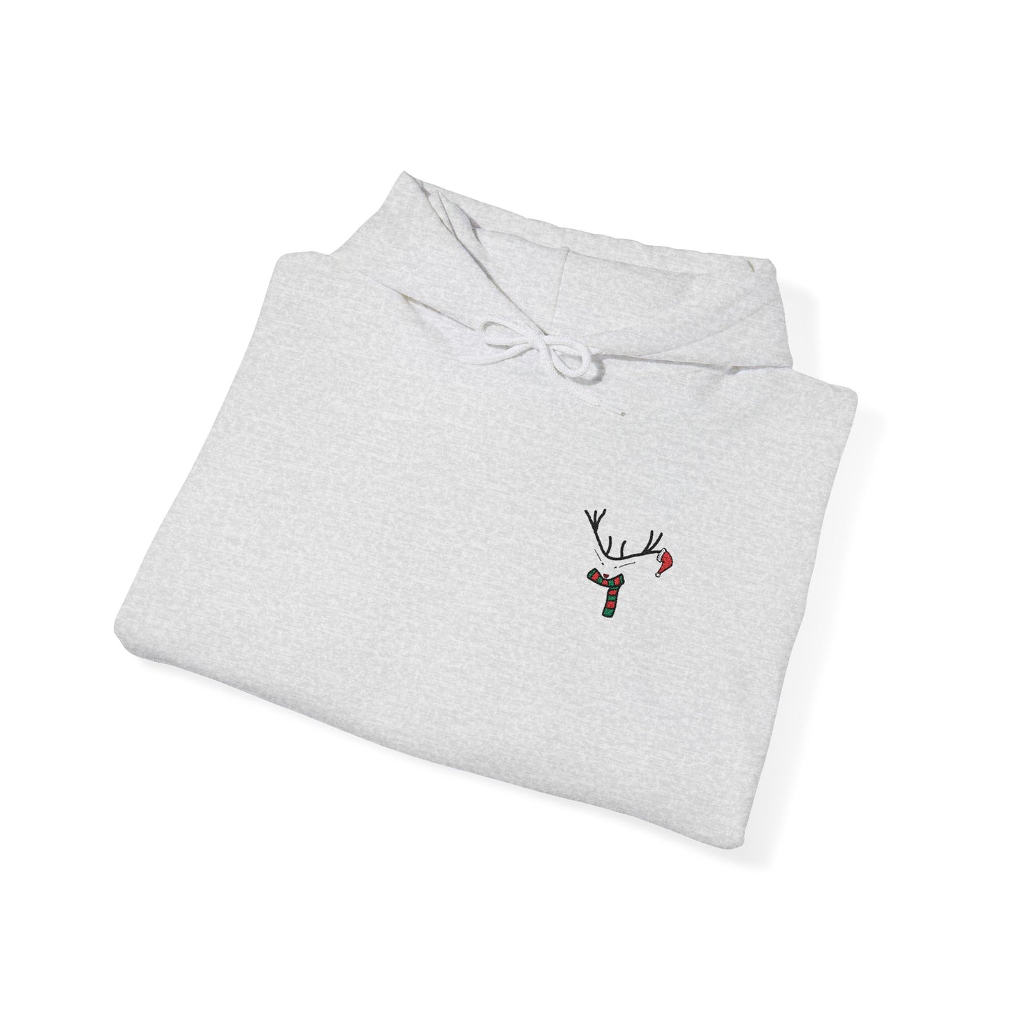 Christmas Reindeer Chest Embroidery Hoodie