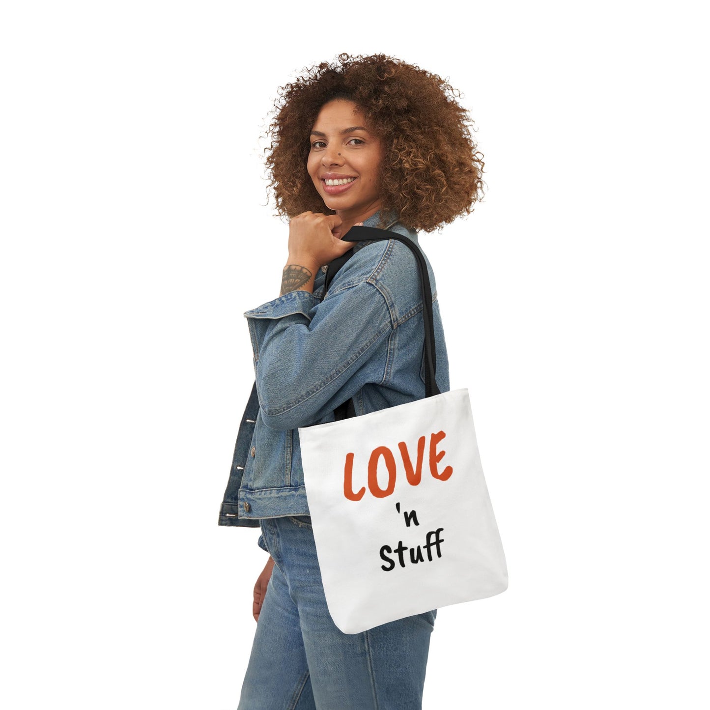 Love 'n Stuff Canvas Tote Bag with 5 Color Straps