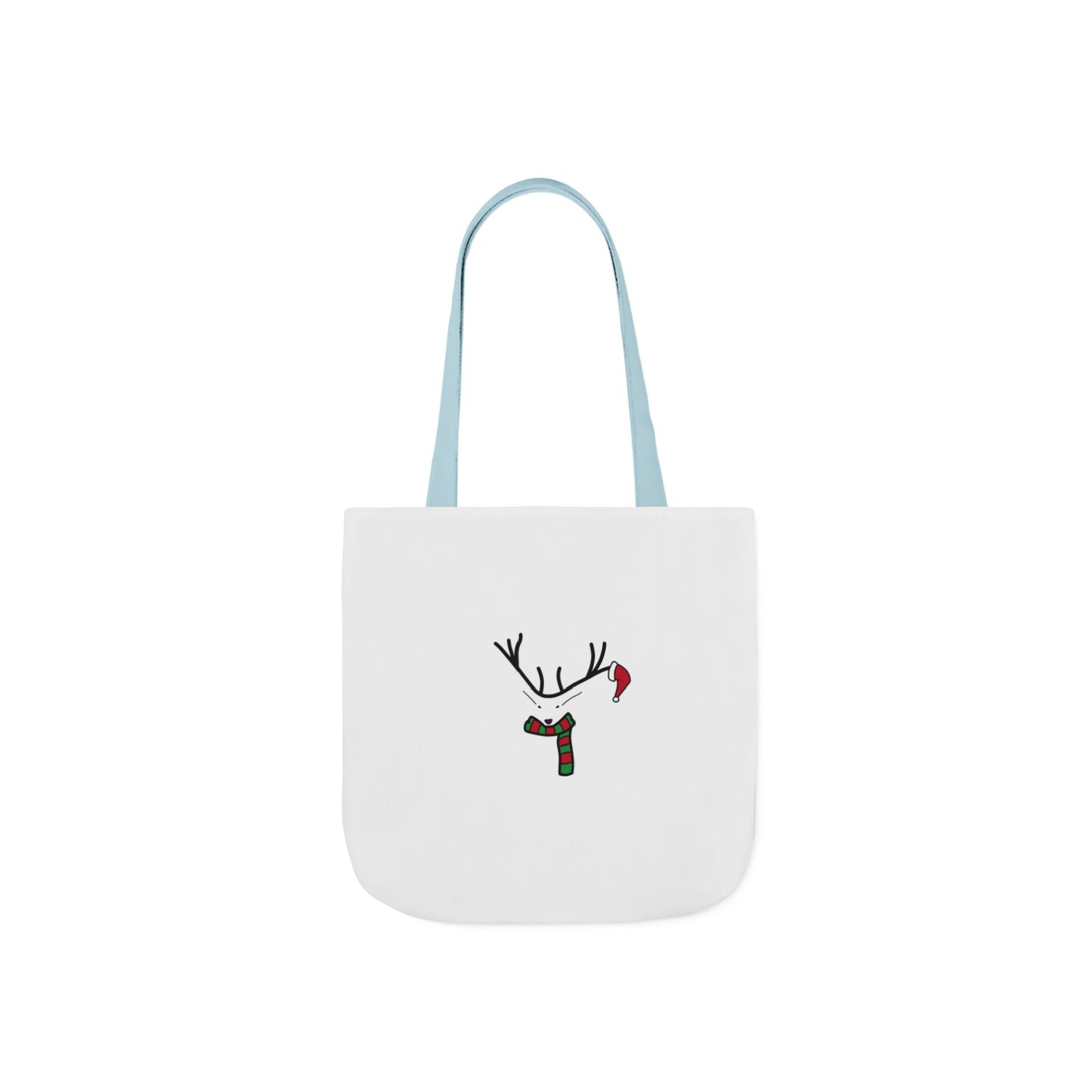 Canvas Tote - Minimal Christmas Reindeer with Scarf & Santa Hat