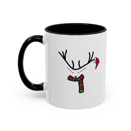 Reindeer Coffee Mug — Cute Minimal Holiday Accent Mug (11oz)