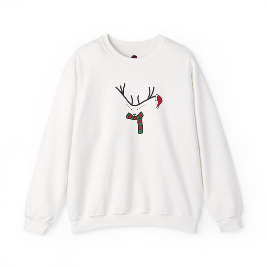 Cute Reindeer Christmas Sweatshirt — Cute Festive Reindeer Holiday Crewneck