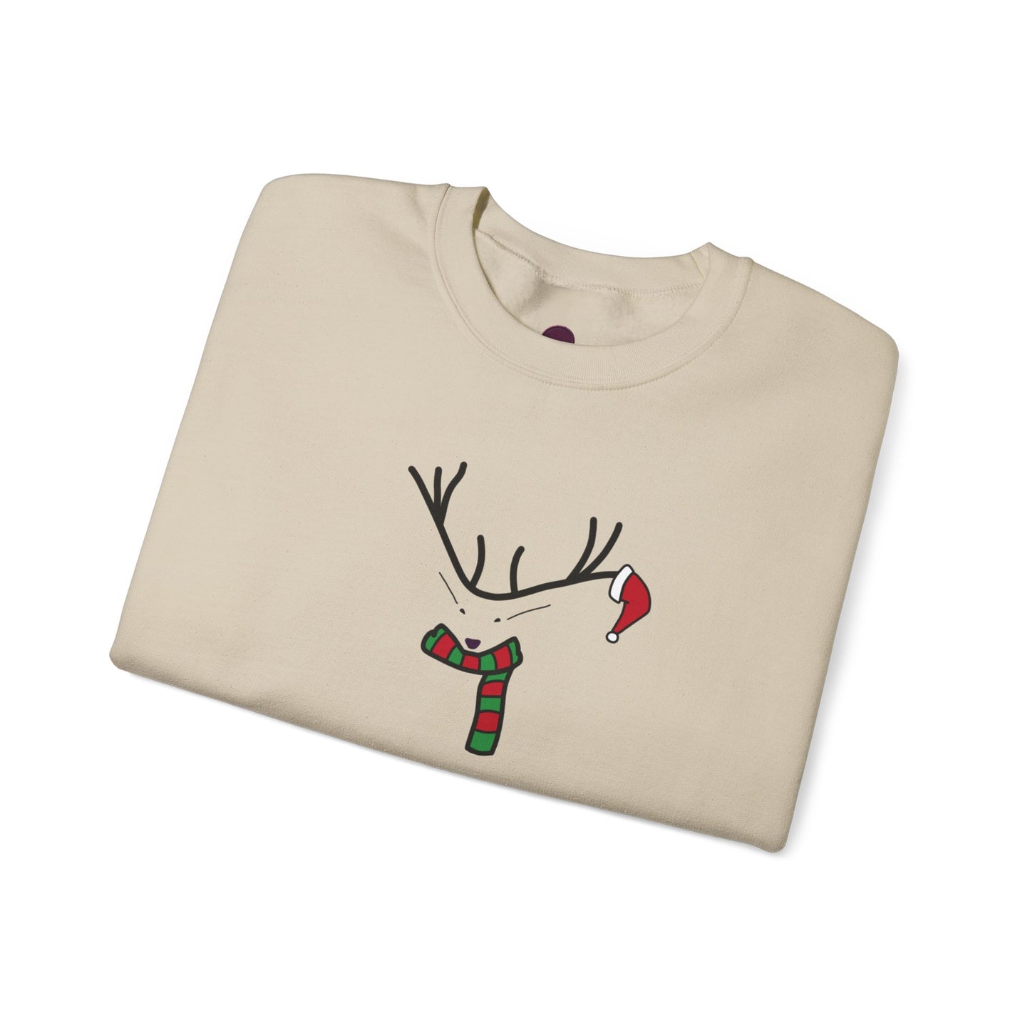 Cute Reindeer Christmas Sweatshirt — Cute Festive Reindeer Holiday Crewneck