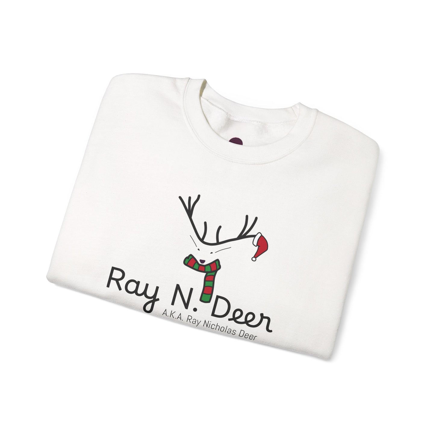 Ray N. Deer Christmas Sweatshirt — Cute Festive Reindeer Holiday Crewneck